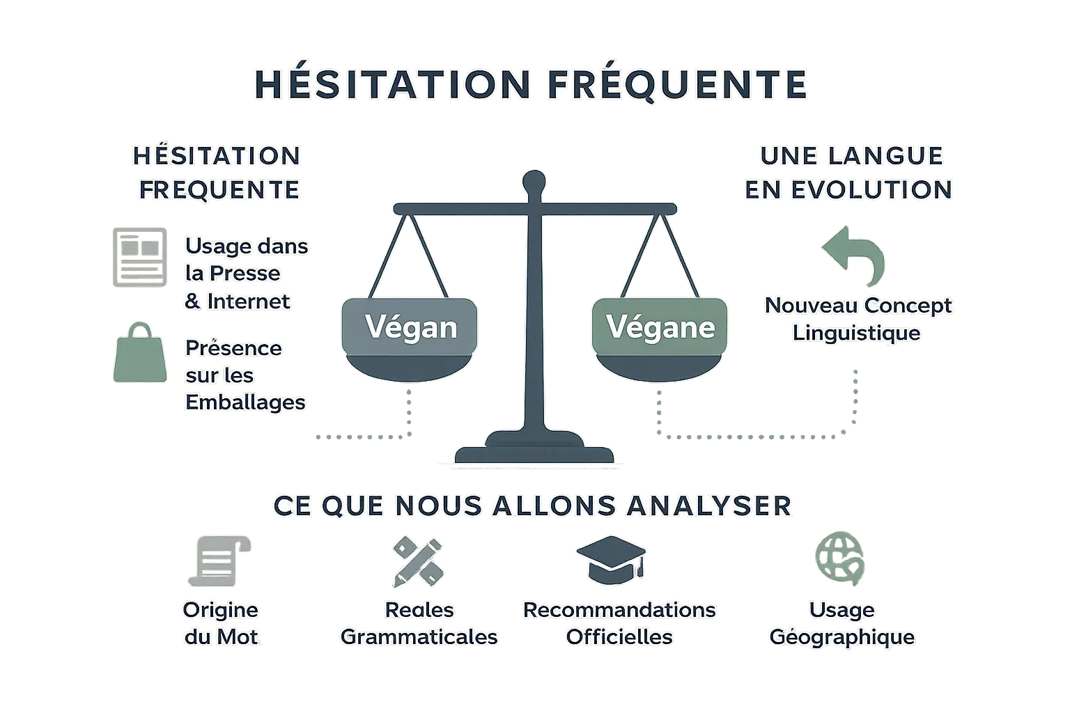 Illustration du dilemme orthographique entre végan et végane