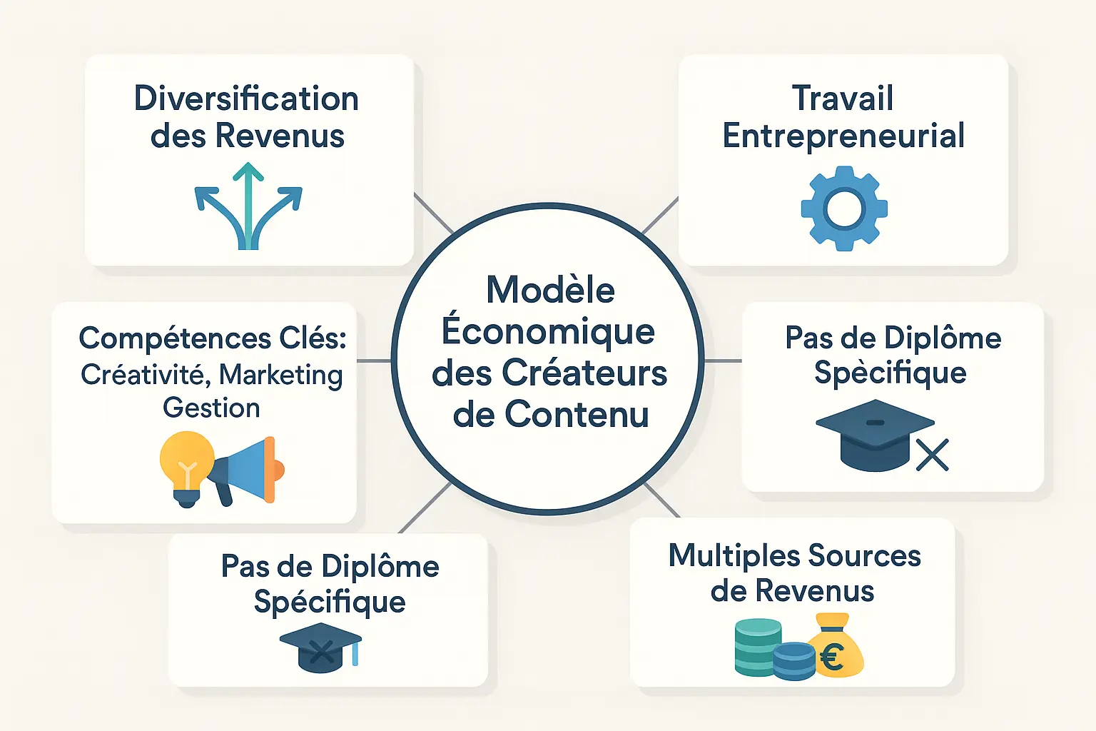 Illustration du modèle économique des créateurs de contenu